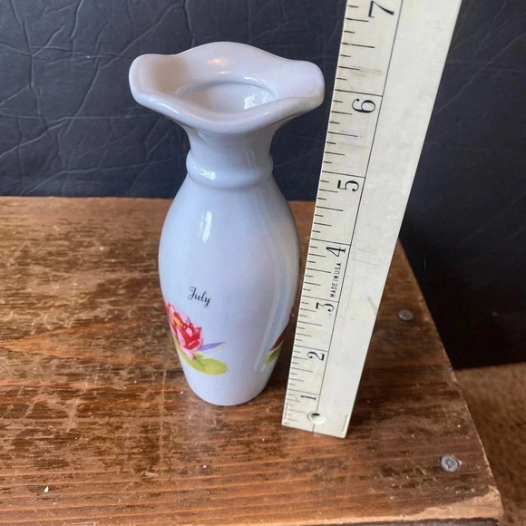 Mini Water Lily Asian Dudhism  Floral Print Home Office Decor Vase - Picture 2 of 7